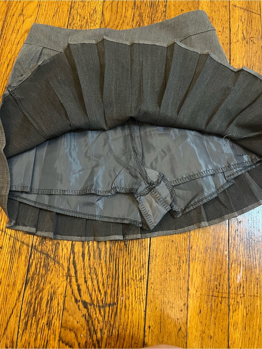 Pleated Mini Skirt in Dark Gray - Women's Skirt - Picture 3 of 4